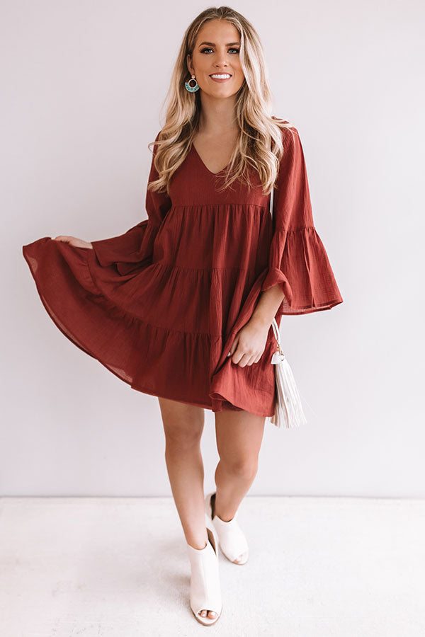 Sunrise Sippin' Babydoll Dress in Aurora Red • Impressions Online Boutique