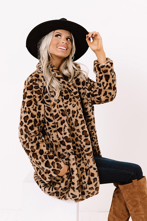 Influencer Life Plush Leopard Coat • Impressions Online Boutique