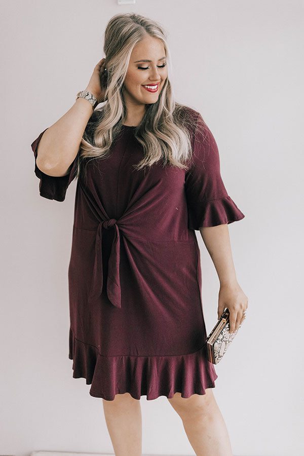 Maternity Ruffle Tie Waist Shift Dress