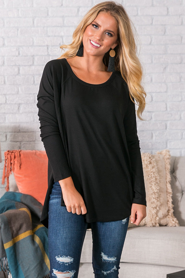 Beyond Blissful Shift Top in Black • Impressions Online Boutique