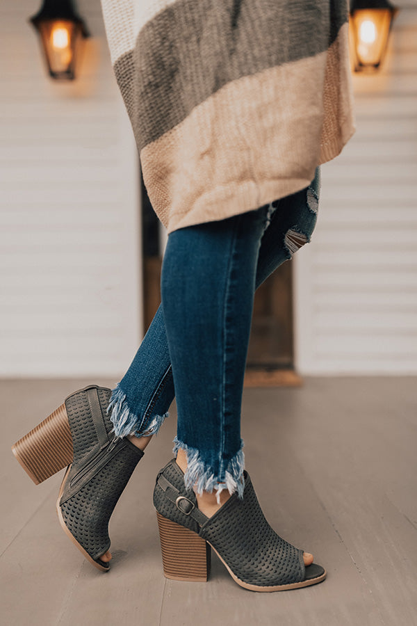 green peep toe boots