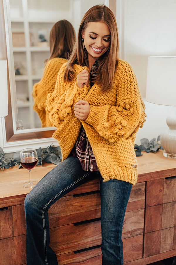 Sugar And Cinnamon Hand-Knit Cardigan In Marigold • Impressions Online ...