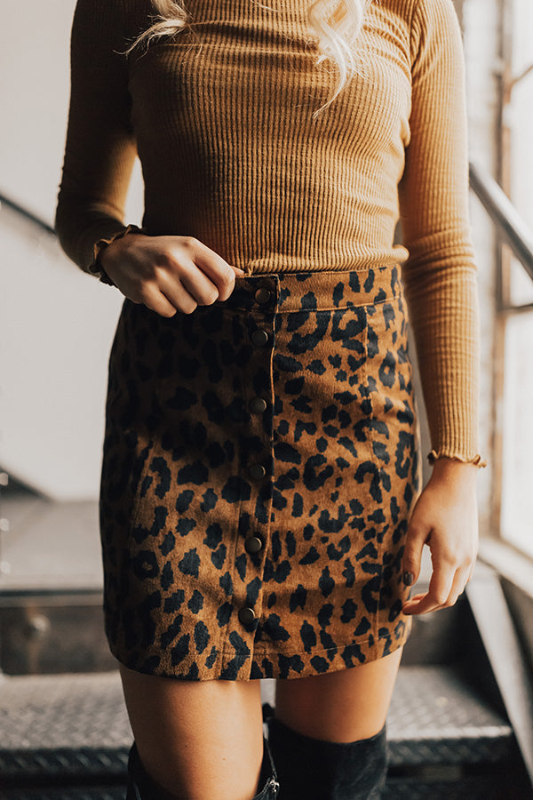 Louis Vuitton] Louis Vuitton Flare skirt Leopard ribbon cotton