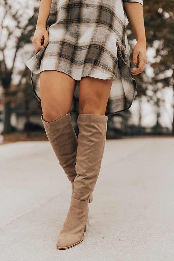 The Lynn Knee High Boot In Warm Taupe • Impressions Online Boutique