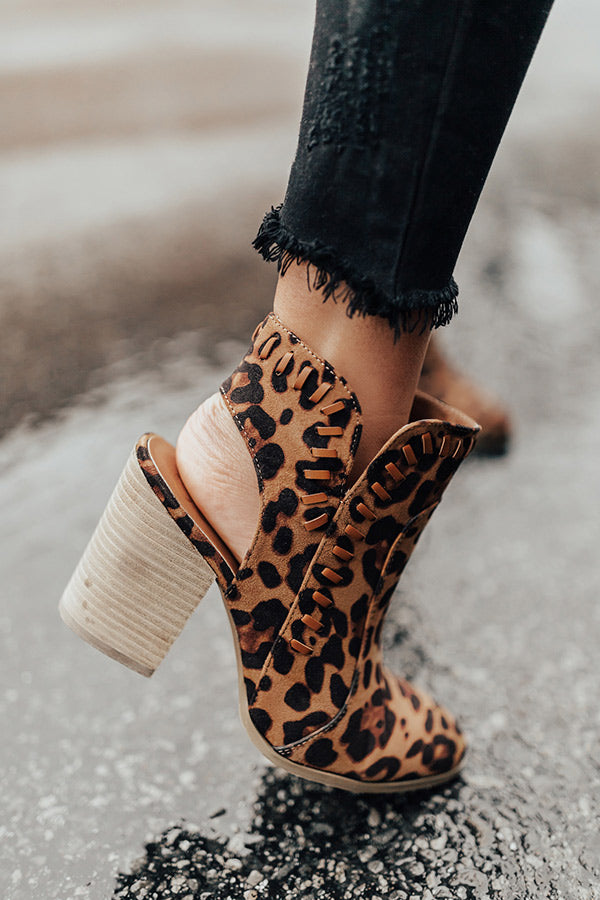 The Brynn Faux Suede Bootie in Leopard • Impressions Online Boutique