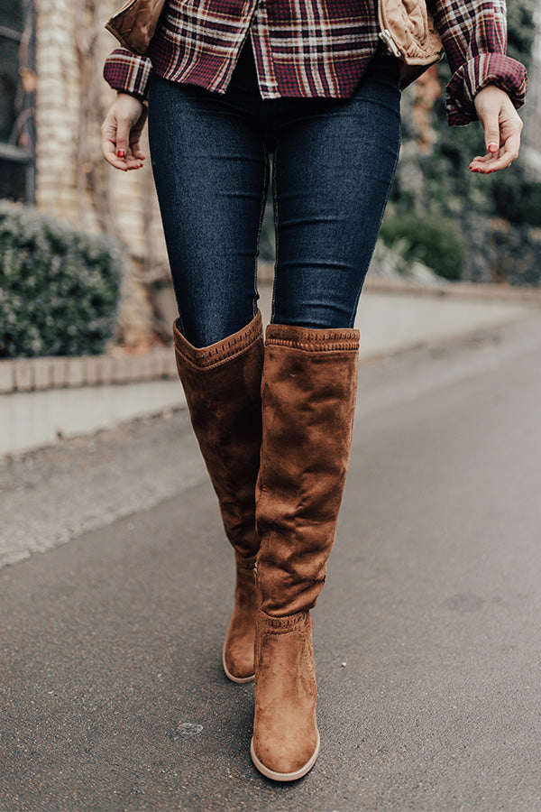 The Haven Faux Suede Knee High Boot in Chocolate • Impressions Online ...