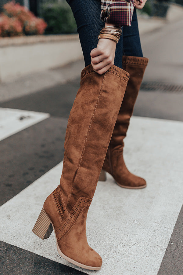 The Haven Faux Suede Knee High Boot in Chocolate • Impressions Online ...