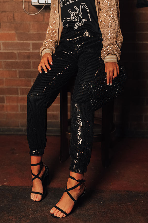 Countdown To Glam High Waist Sequin Jogger