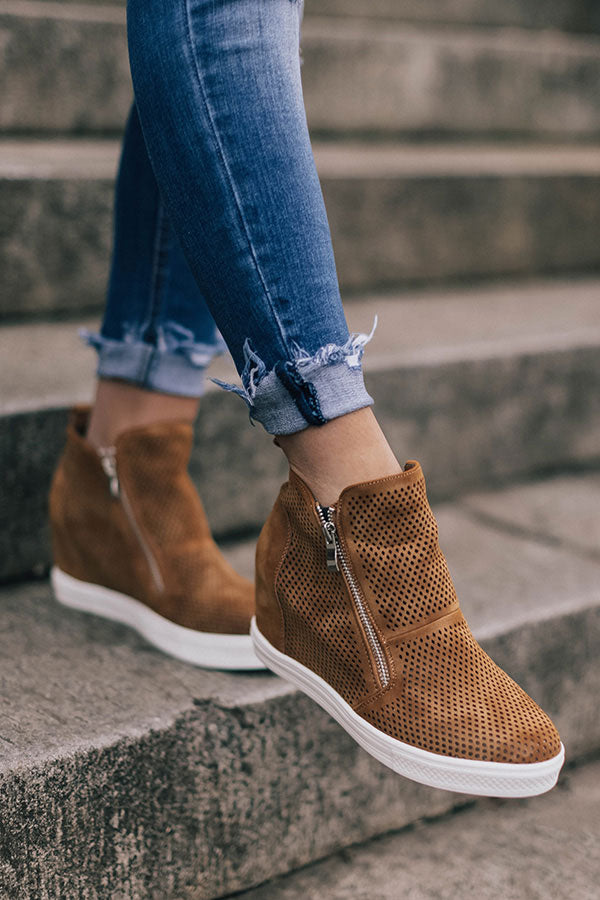 The Asher Perforated Bootie In Camel 