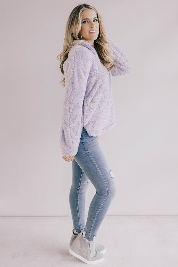 lavender sherpa pullover