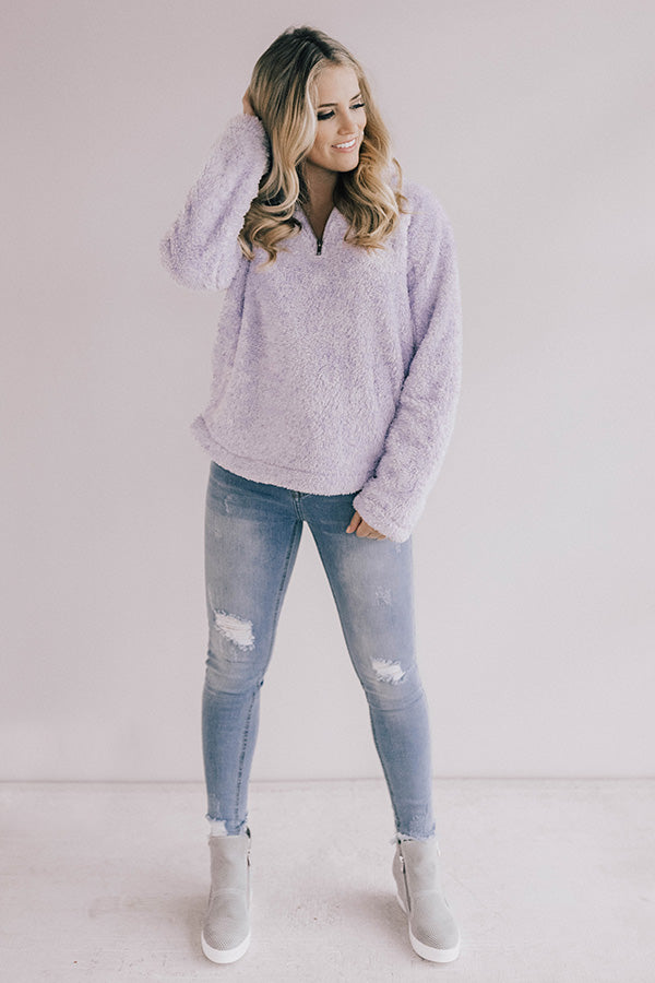 lavender sherpa pullover