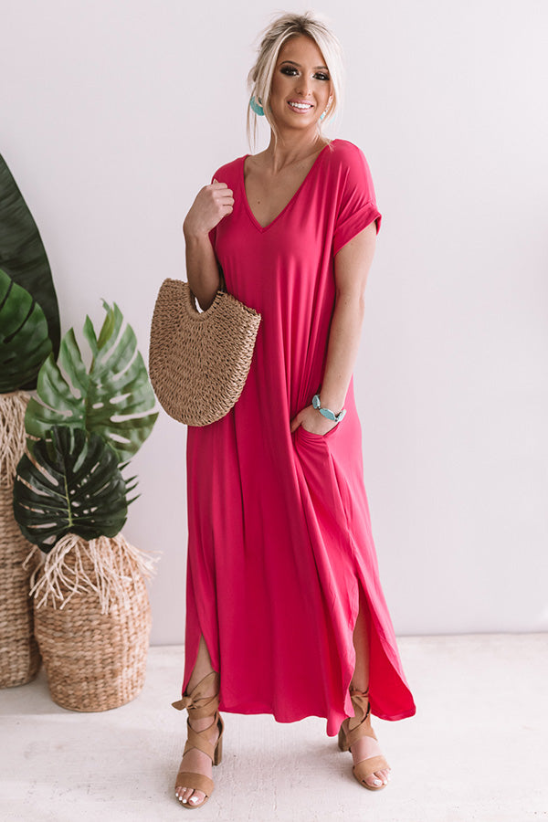 Just My Type T-Shirt Maxi In Hot Pink • Impressions Online Boutique