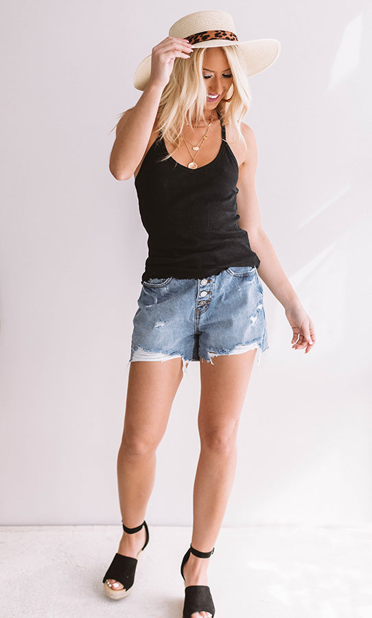 The Sabine High Rise Button Up Shorts • Impressions Online Boutique