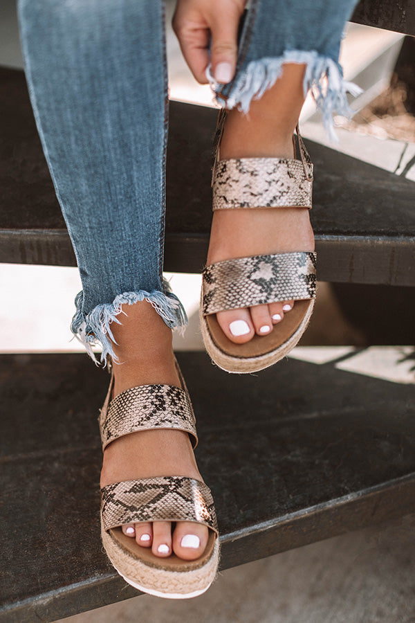 The Bianca Espadrille In Snake Print • Impressions Online Boutique