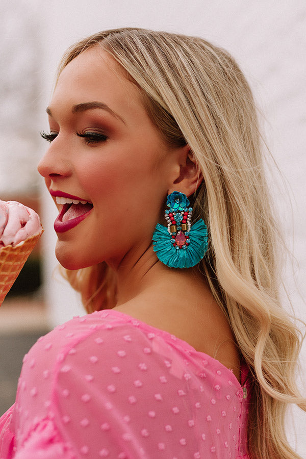 Bali Nights Beaded Earrings in Turquoise