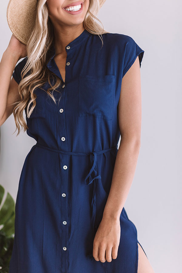 Prettier By The Pacific Midi In Navy