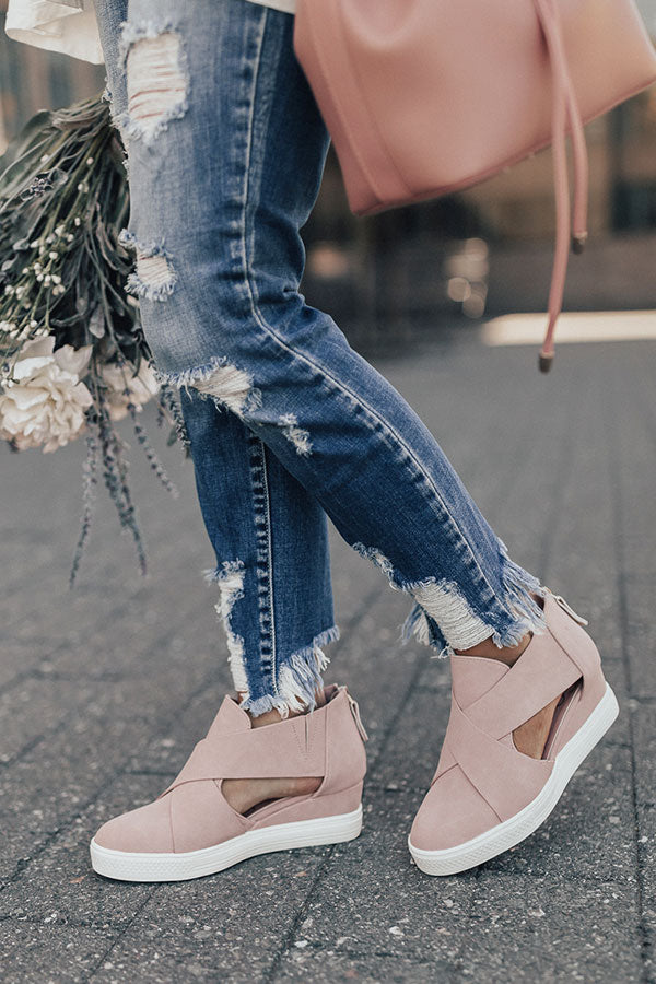 blush colored booties