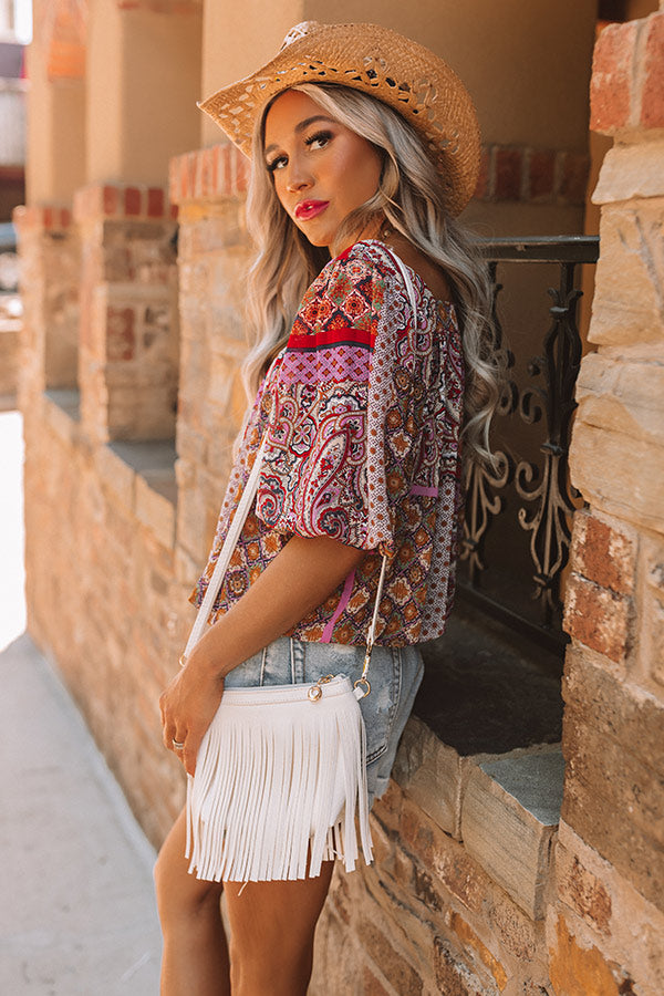 Right On Cue Fringe Purse In Ivory • Impressions Online Boutique