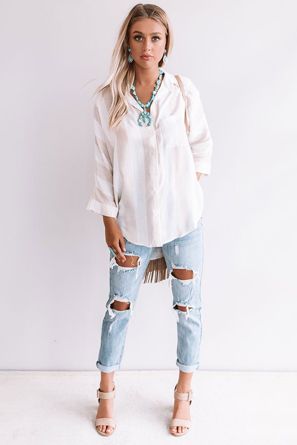 Boardwalk Kisses Shift Top In Iced Latte • Impressions Online Boutique