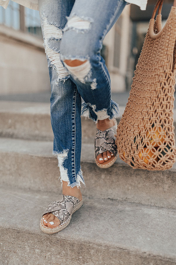 The Zara Sandal In Snake Print 