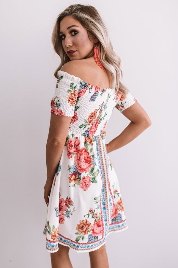 Talk Floral To Me Smocked Off Shoulder Dress • Impressions Online Boutique