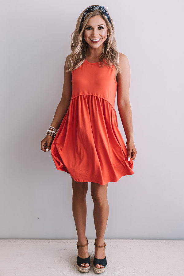 Beach Vibes Babydoll Dress In Coral Impressions Online