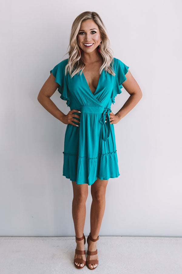 turquoise wrap dress