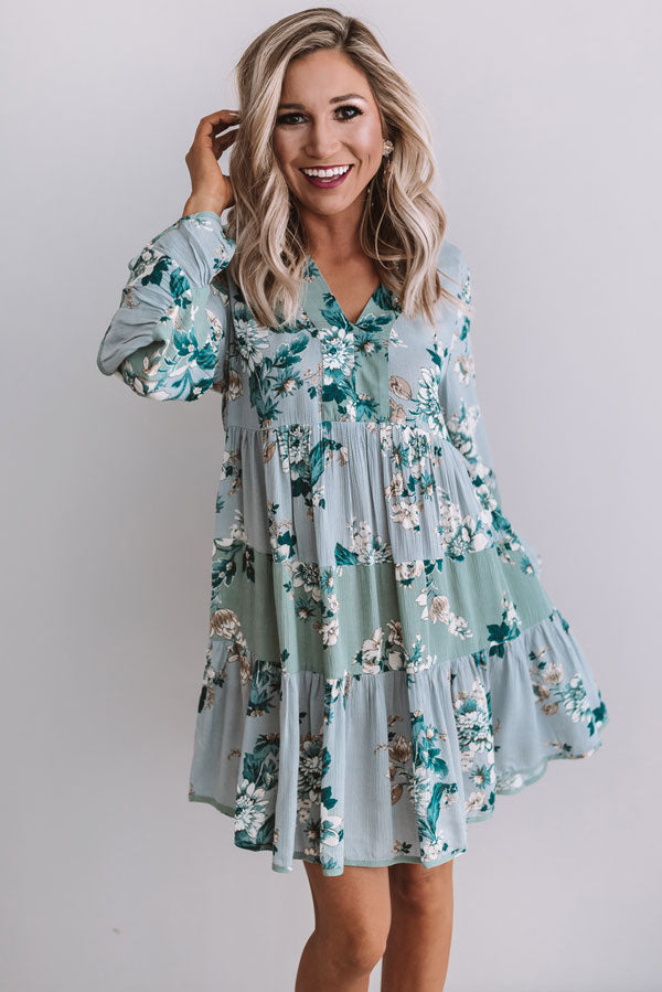 Garden Of Bliss Babydoll Dress In Airy Blue • Impressions Online Boutique