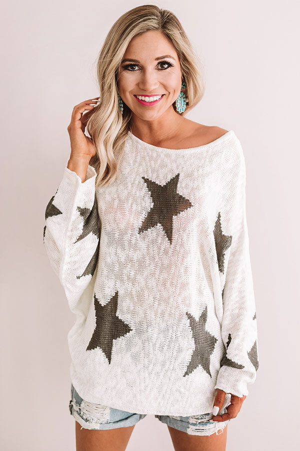 Shooting Star Knit Sweater In Cream • Impressions Online Boutique