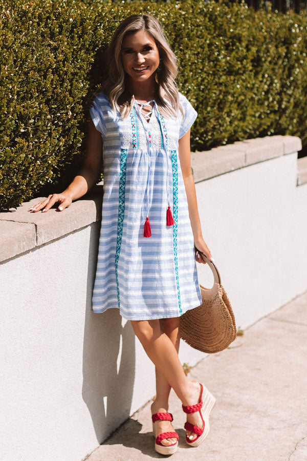 San Francisco Sun Embroidered Dress • Impressions Online Boutique