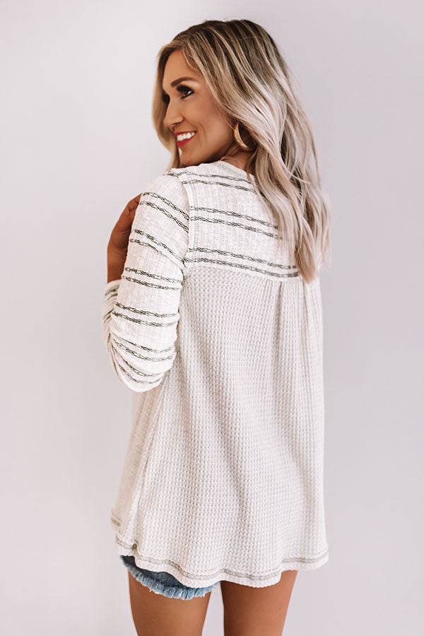 San Fran Feels Waffle Knit Top • Impressions Online Boutique