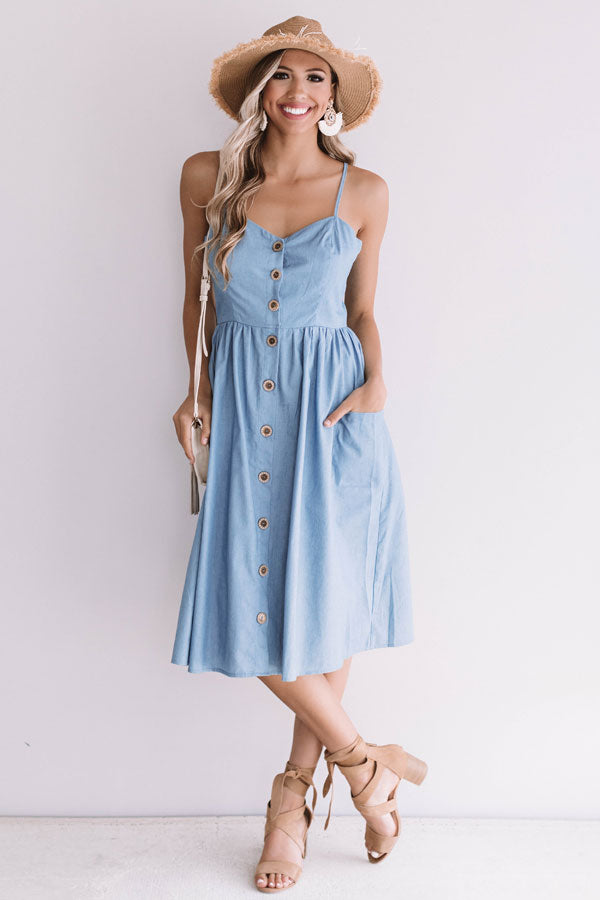 Sweeter In The South Chambray Midi • Impressions Online Boutique