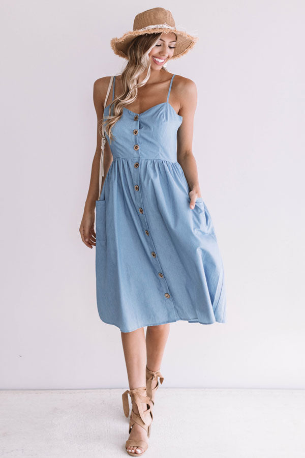 Sweeter In The South Chambray Midi • Impressions Online Boutique