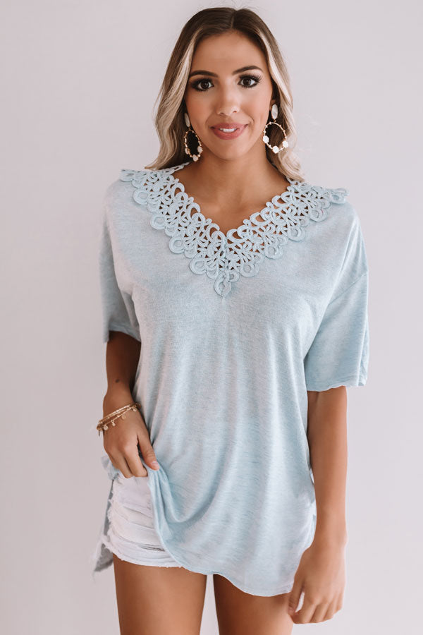 Roadtrip To Cali Crochet Top In Sky Blue • Impressions Online Boutique