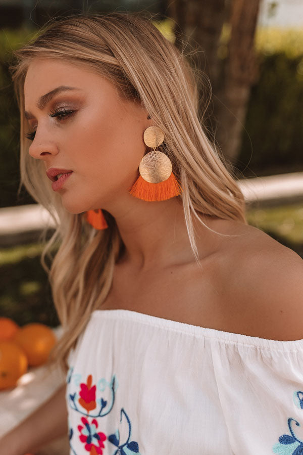 Passes To Paradise Earrings In Orange