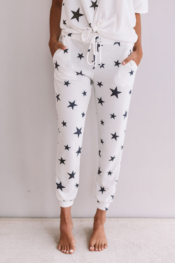 joggers with stars on them