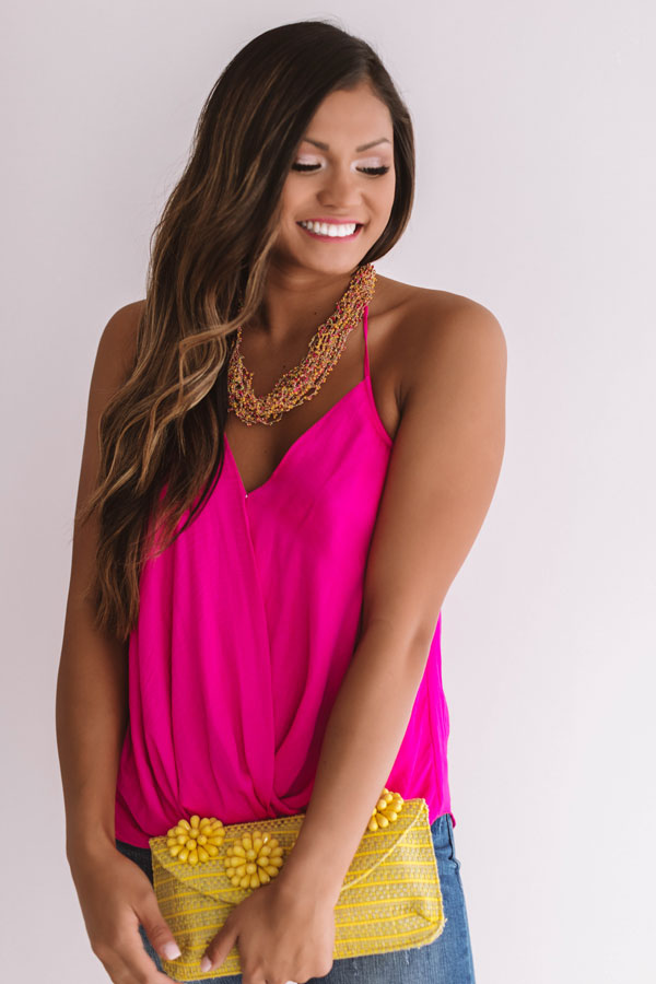 hot pink halter top