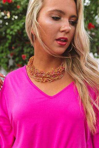 Pink Sun Necklace