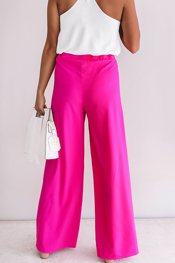 hot pink high waisted trousers