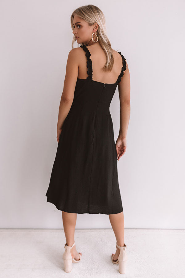 European Getaway Front Tie Midi in Black • Impressions Online Boutique