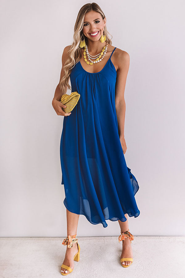 Sunset Mimosas Midi In Royal Blue • Impressions Online Boutique