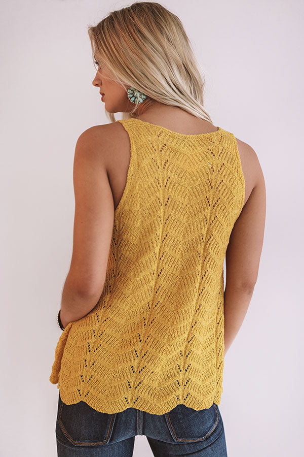 Hotel California Knit Tank in Golden Honey • Impressions Online Boutique