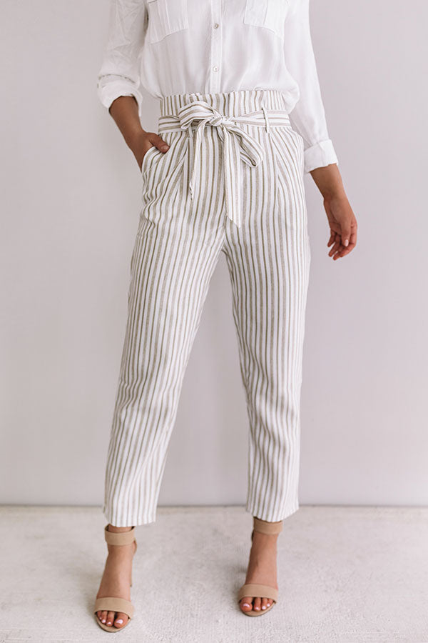 striped pants high waisted