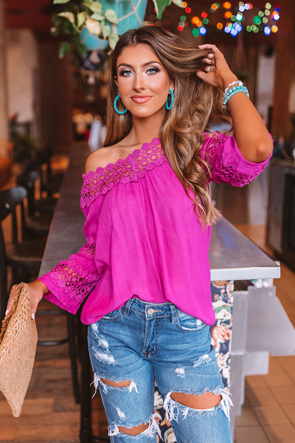 Party In My Cabana Crochet Top In Berry • Impressions Online Boutique