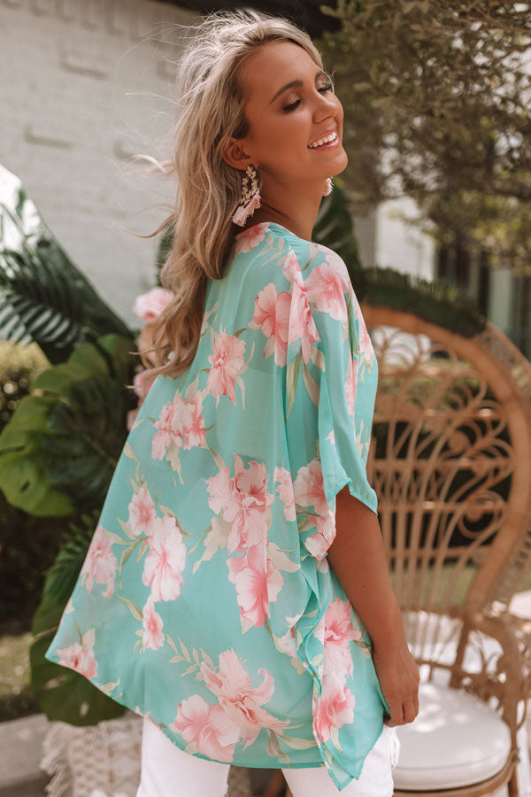 Call The Haute-Line Floral Tunic In Ocean Wave • Impressions Online ...