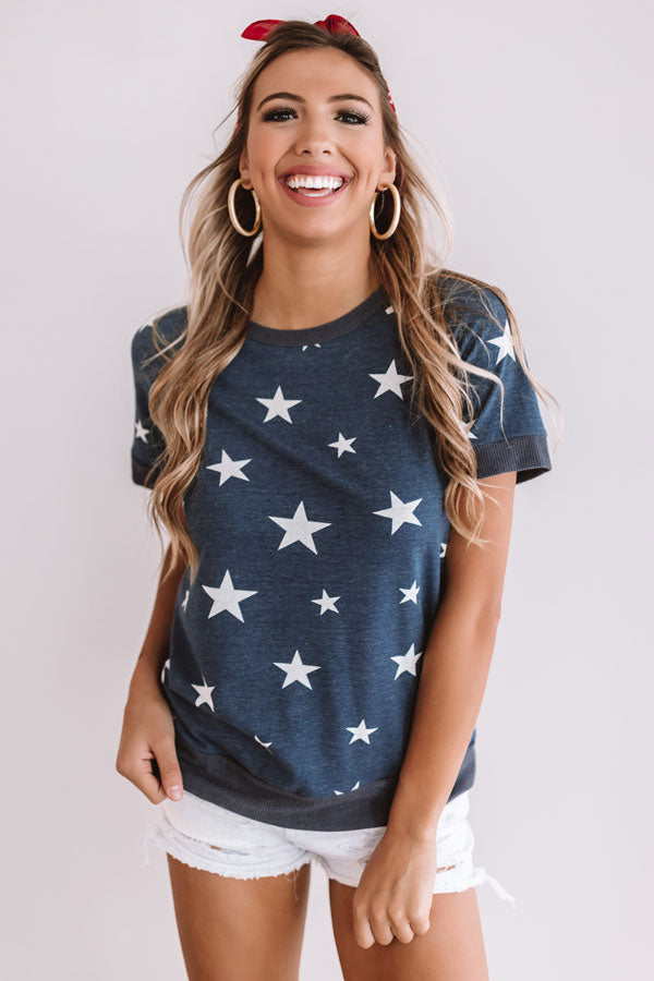 Starlit Moment Shift Tee in Navy • Impressions Online Boutique