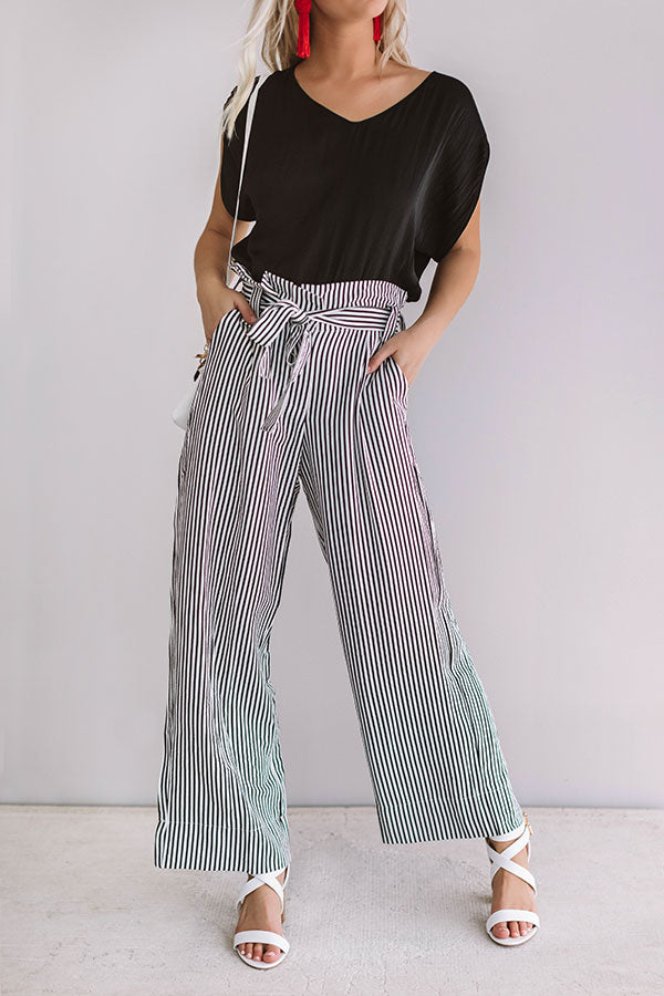 Yacht Club High Waist Stripe Pants In Black • Impressions Online Boutique