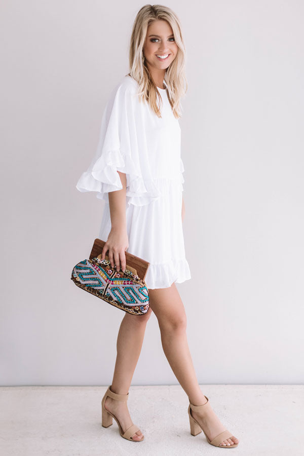 Sunshine Swing Shift Dress in White • Impressions Online Boutique