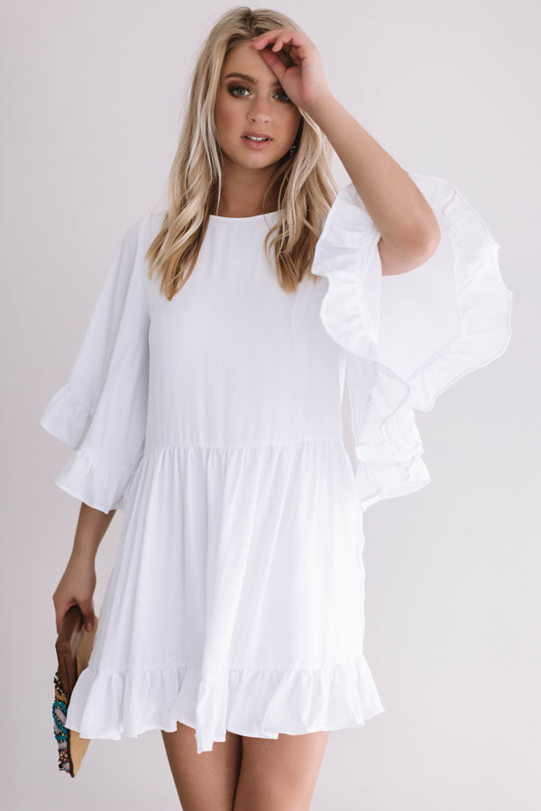 Sunshine Swing Shift Dress in White • Impressions Online Boutique