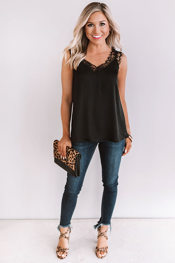 Love Like This Lace Trim Tank in Black • Impressions Online Boutique